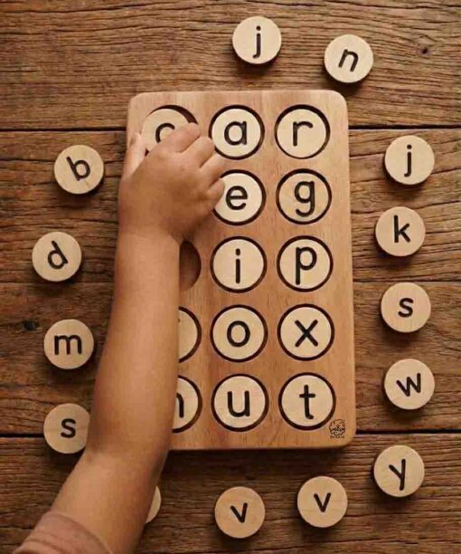 CVC Word Tray Wooden Educational Phonics