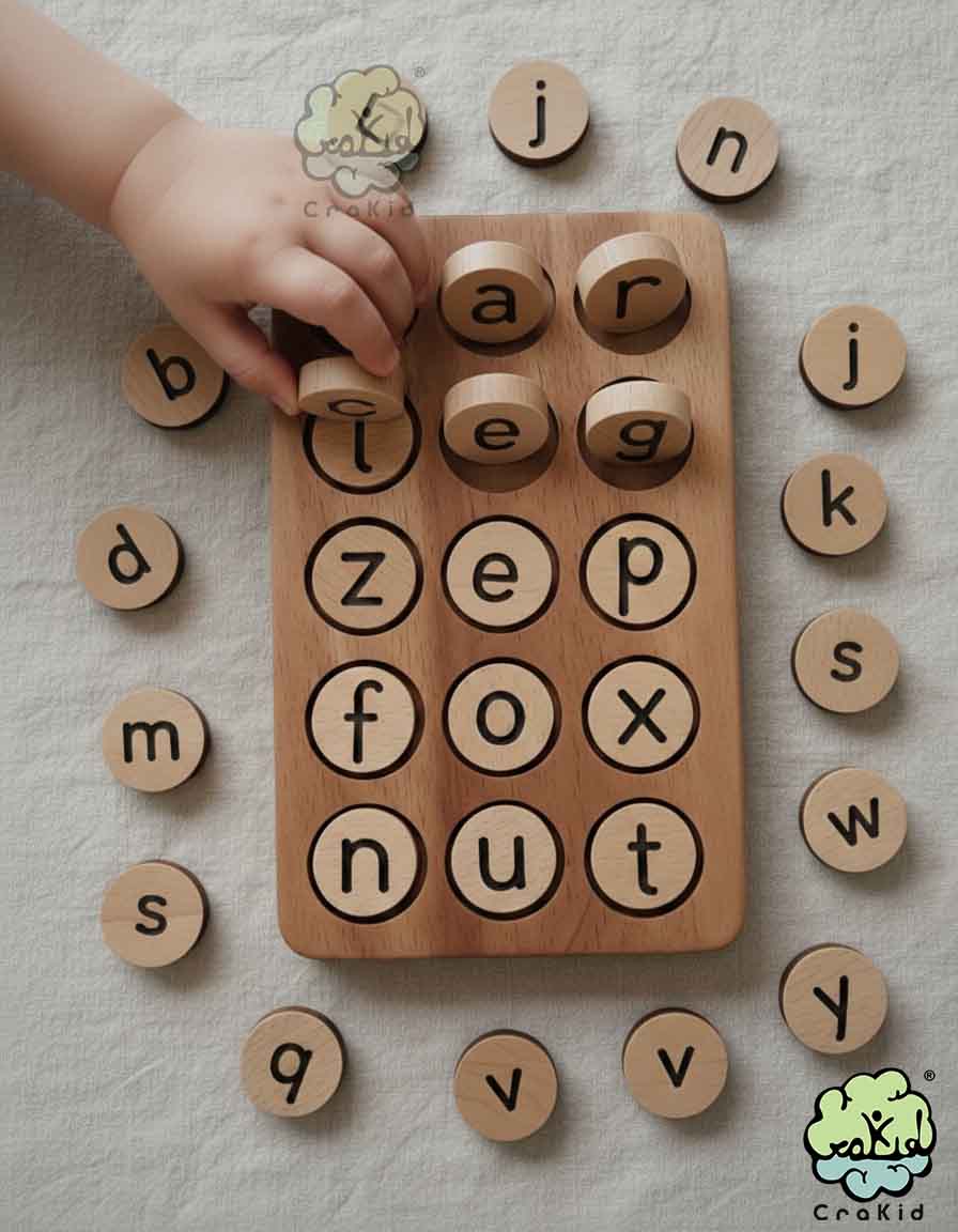 CVC Word Tray Wooden Educational Phonics - Image 3