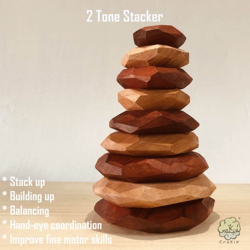 Two Tone Stacking Stones wooden Toy