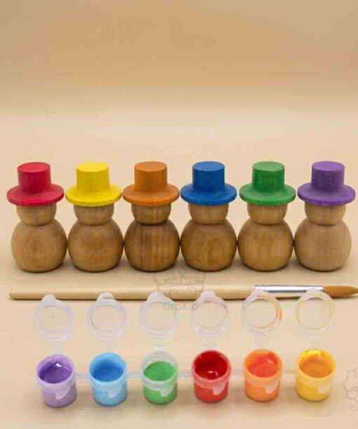 Snowman Wooden Peg Set - 6 Numbers