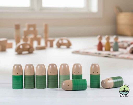 Grapat Brots Wooden Toys & Open-Ended Play | Green 3 nos - Image 3